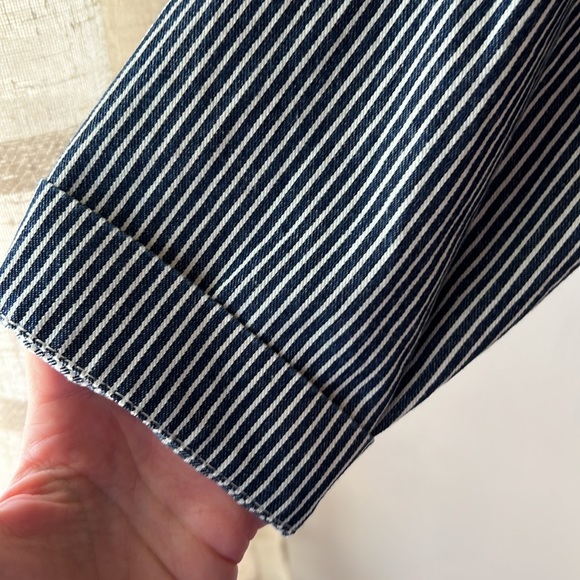CJ Banks NWT Blue and White Striped 100% Cotton Jacket. Size 1X - Picture 6 of 13